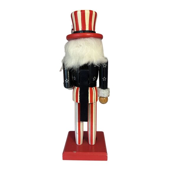 Nutcracker Patriotic Uncle Sam Nutcracker Wood 2009 15" Tall Missing Nose - Picture 3 of 7